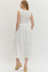 White Smocked Midi