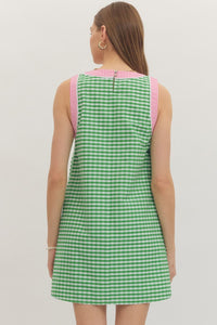 Green Gingham Mini Dress