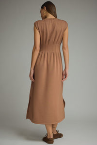 Pintuck Midi Dress