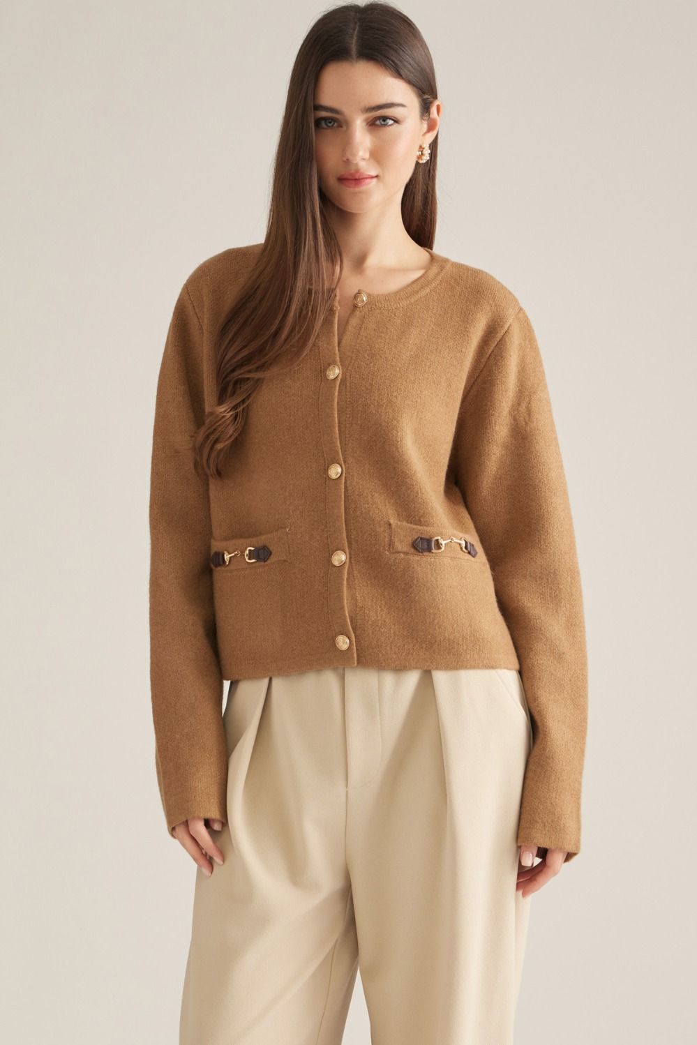 Camel Buckle Detail Jacket