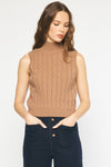 Camel Cableknit Vest