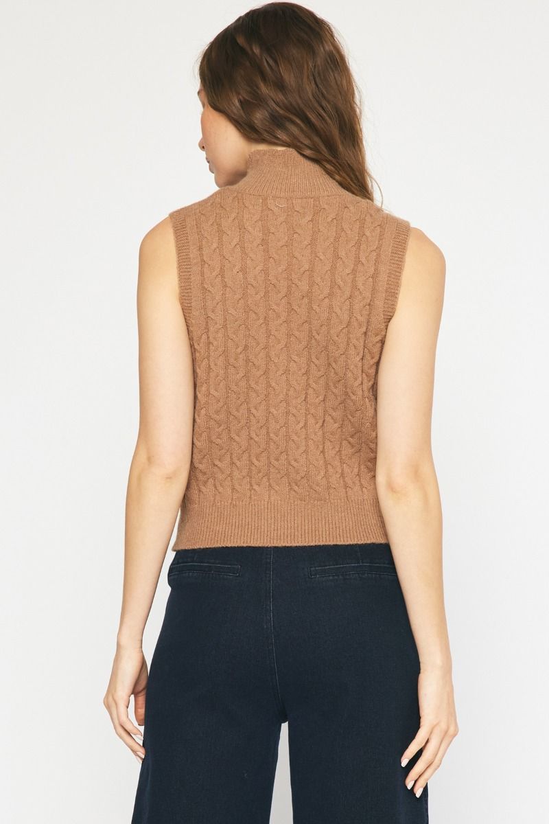 Camel Cableknit Vest