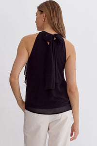 Black Halter Ruffle