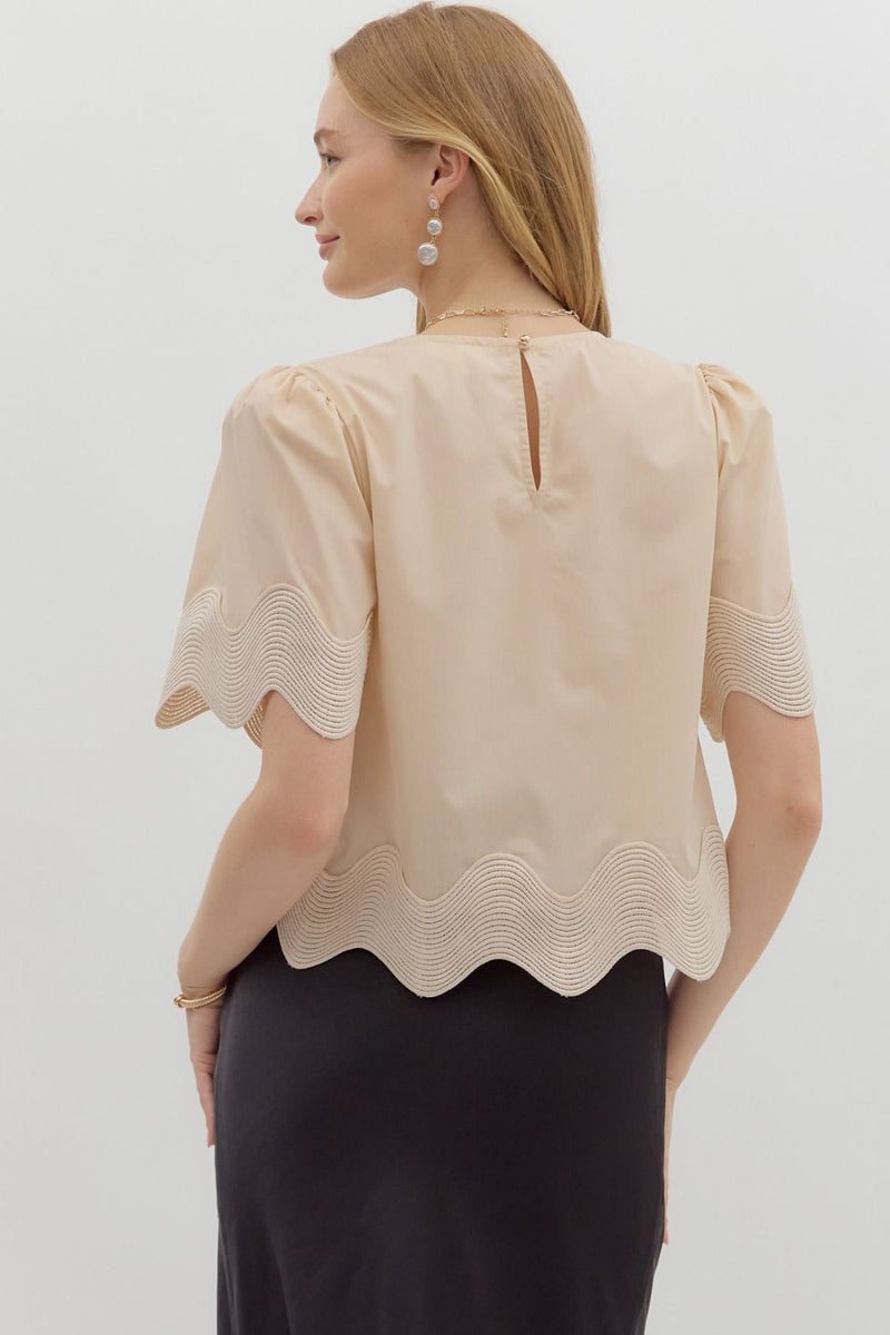 Ecru Trim Top