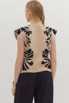 Taupe Floral Pullover Sweater