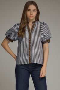 Brown Harper Stripe Top