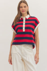 Stripe Americana Cap Sleeve