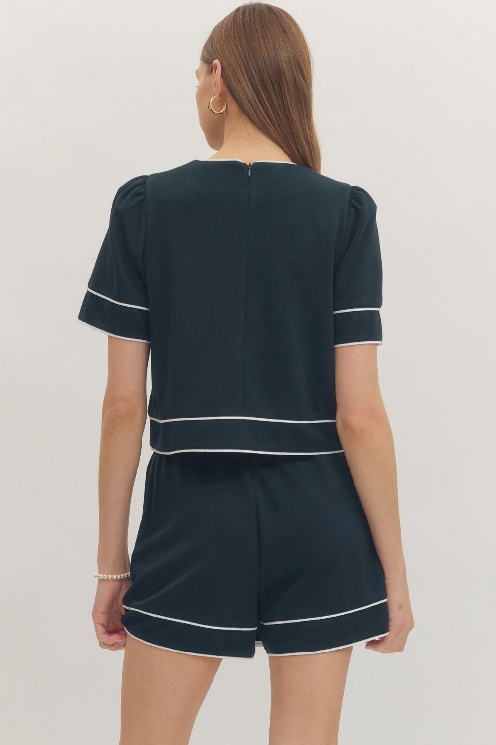 Navy Trim Skort Set