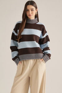 Blue & Brown Mock Stripe