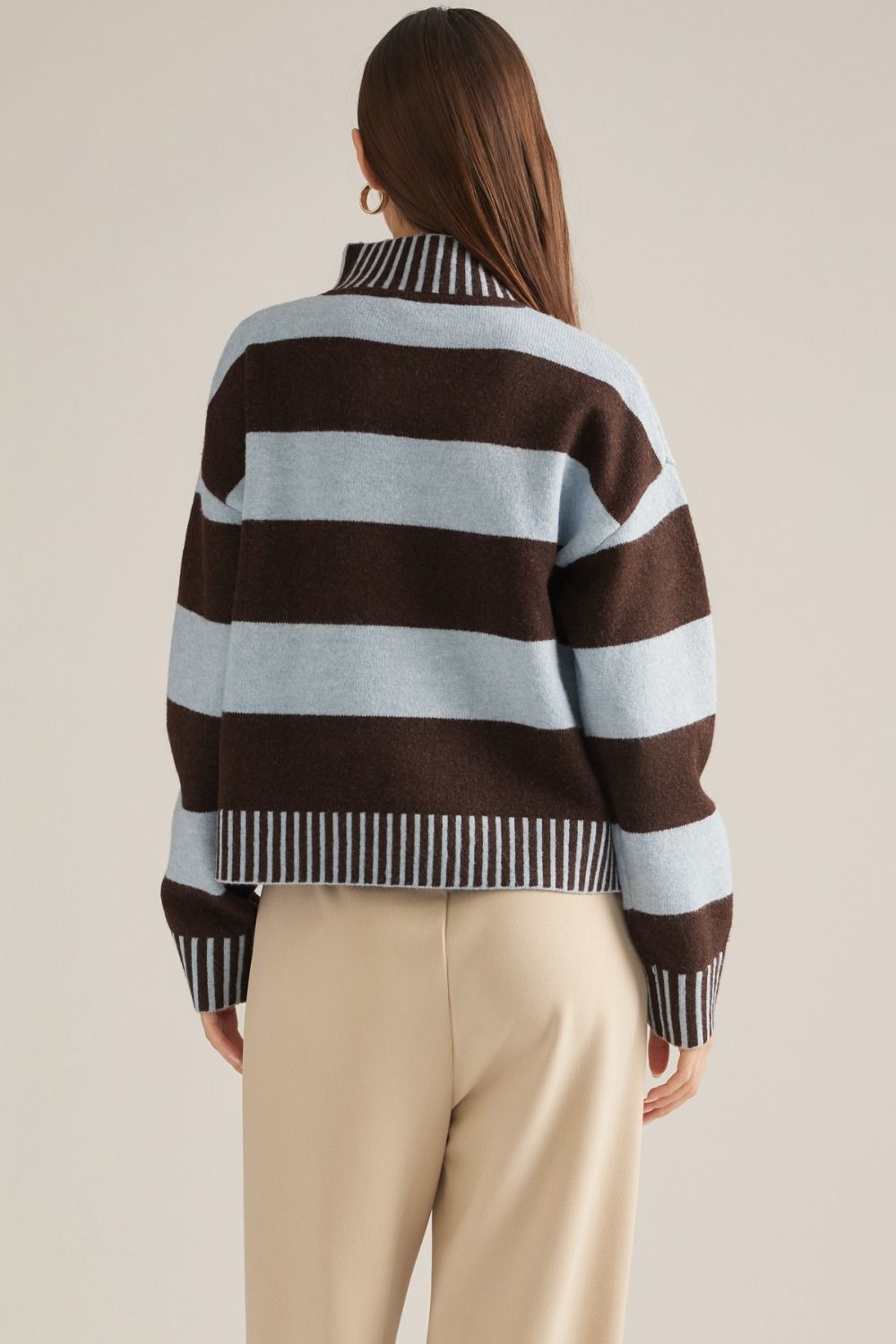 Blue & Brown Mock Stripe