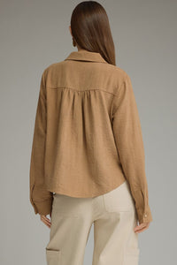 Camel Gathered Blouse