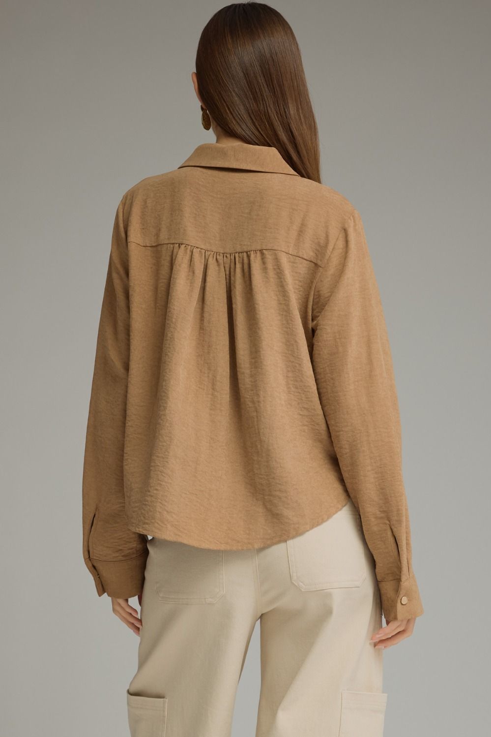 Camel Gathered Blouse