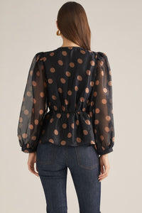 Polka Dot Puff Sleeve