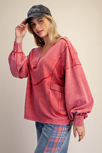 Boho Red Pullover