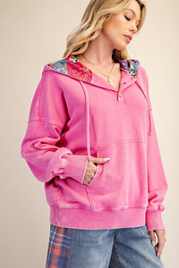Pink Peace Hooded Pullover