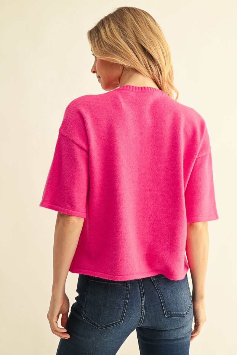 Pink Buttondown Cardigan