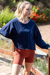Navy L/S Open Back