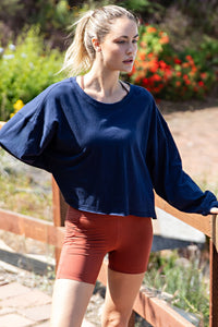 Navy L/S Open Back