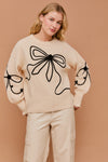 Cream Ribbon Sweater