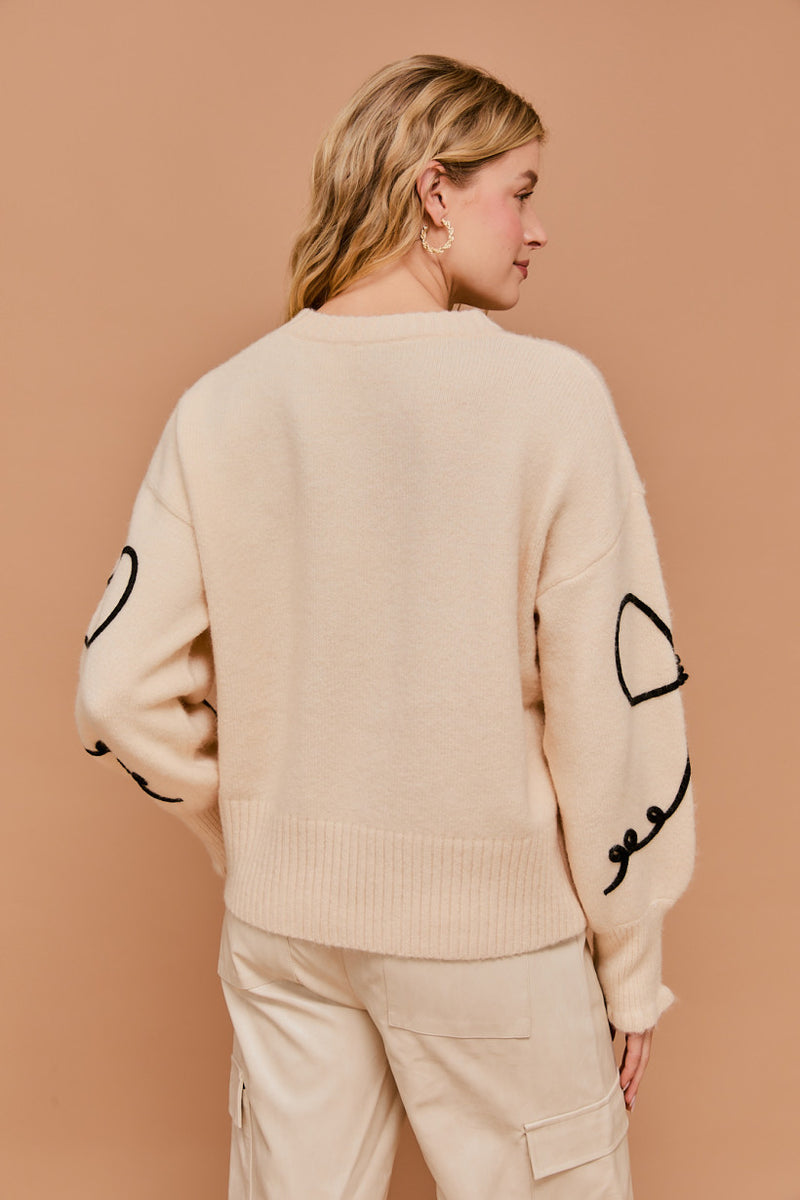 Cream Ribbon Sweater