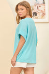 Aqua Crochet V-top