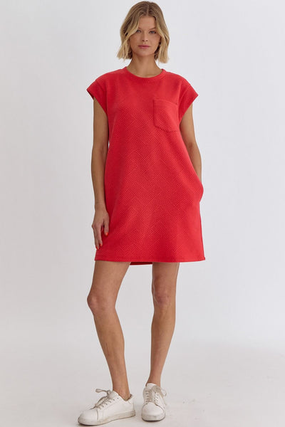 Red Textured Dress
