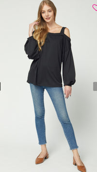 Black Cold Shoulder Detail