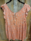 Coral Flutter Sleeve Top
