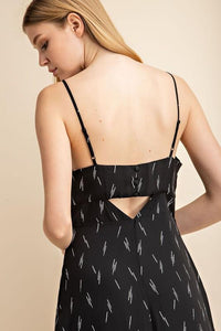 Black Button Down Cutout Dress