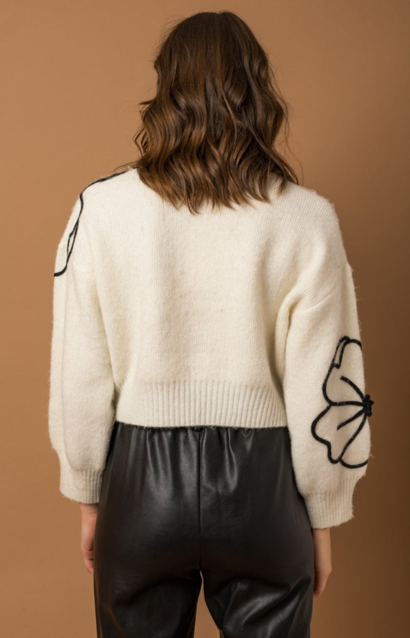 Flower embroidery Sweater