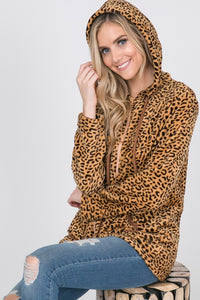 Leopard Zip Up Hoodie