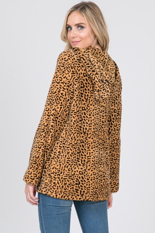 Leopard Zip Up Hoodie