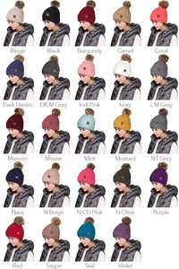 CC Lined Fur Pom Beanie